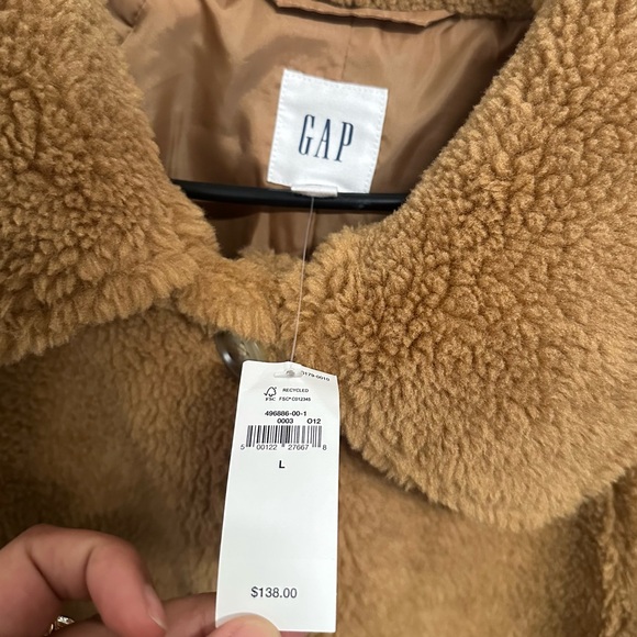 GAP Teddy Sherpa Coat – Brown – Size L - Picture 4 of 10